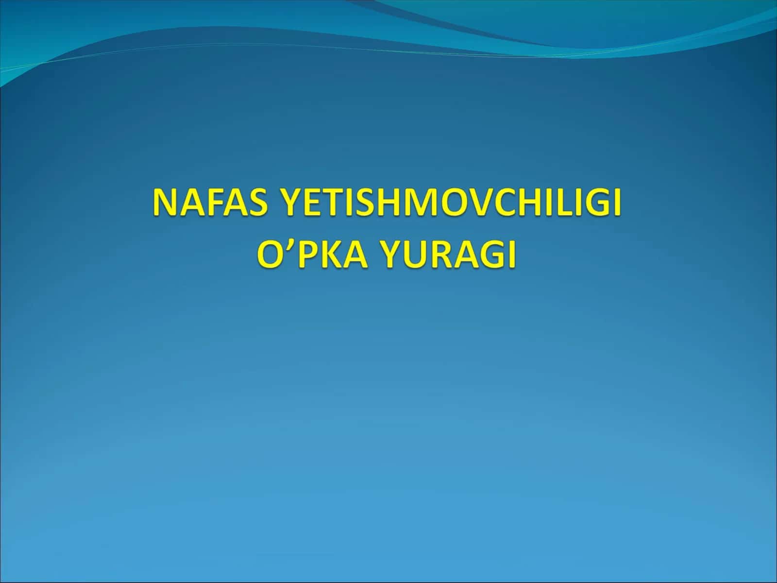 Nafas yetishmovchiligi (NE) 1
