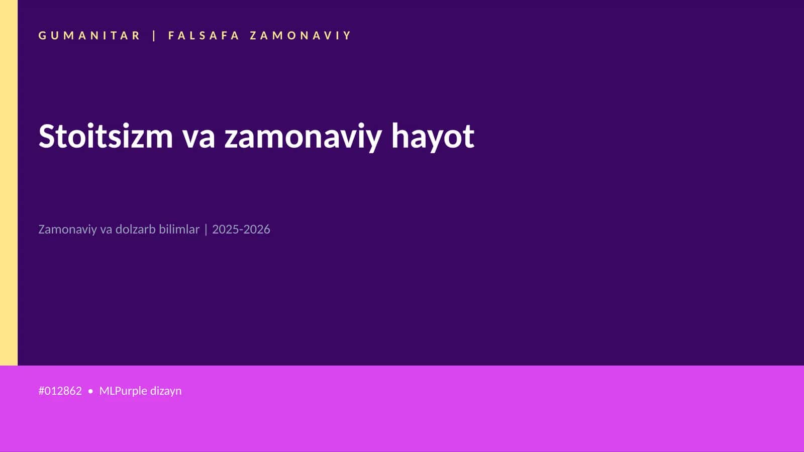 Stoitsizm va zamonaviy hayot 1