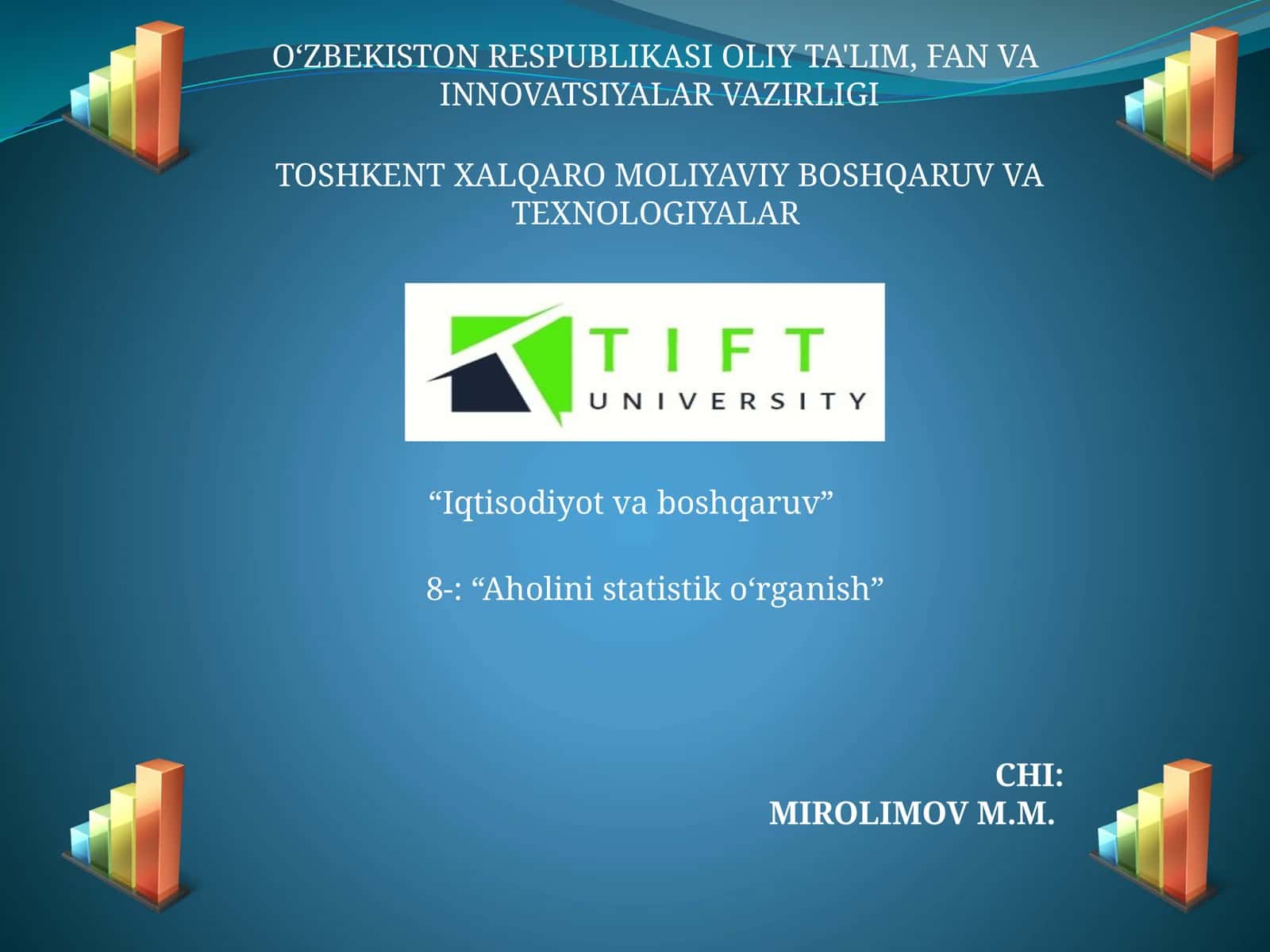 Aholini statistik o‘rganish 1