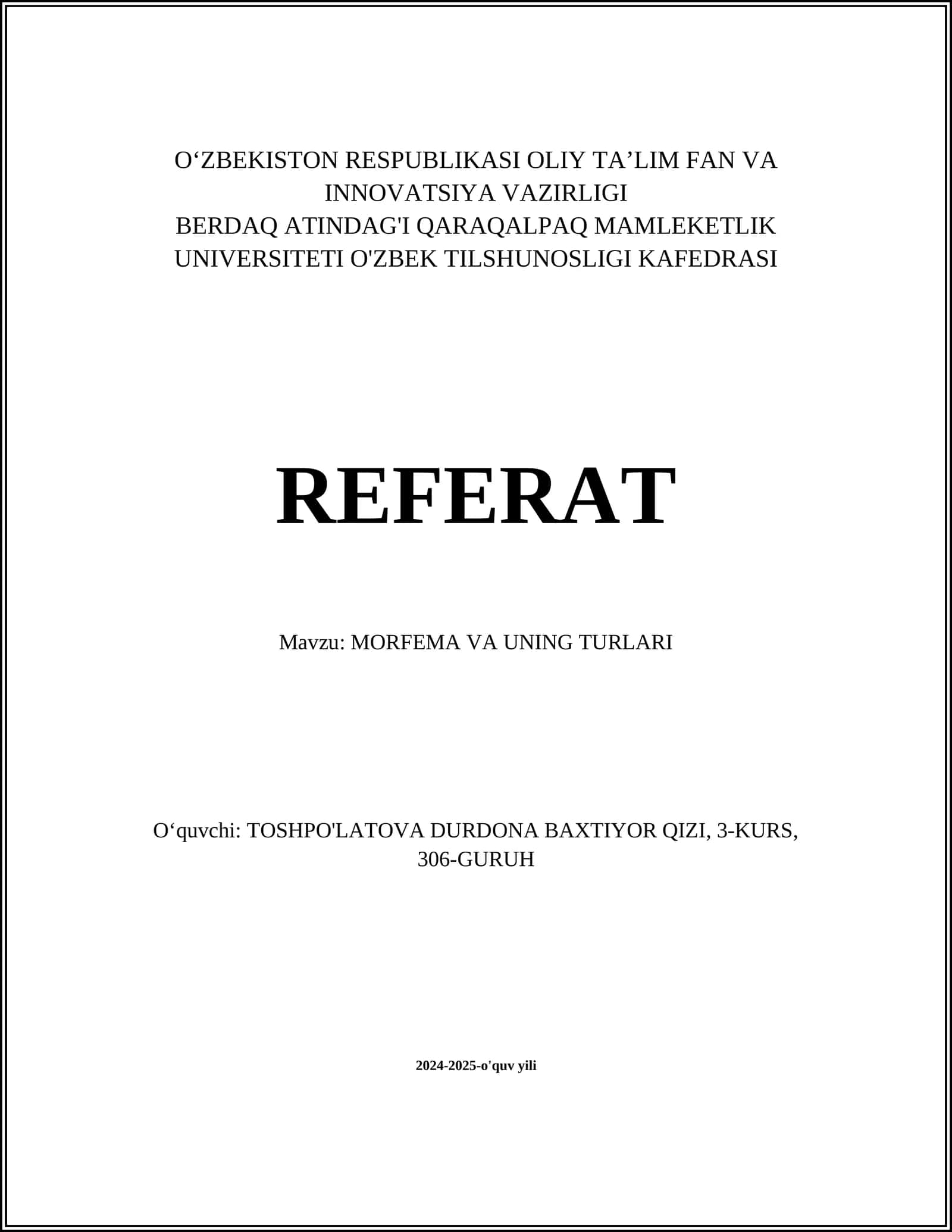 MORFEMA VA UNING TURLARI 1