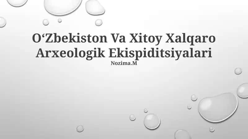 O‘Zbekiston Va Xitoy Xalqaro Arxeologik Ekispiditsiyalari 1