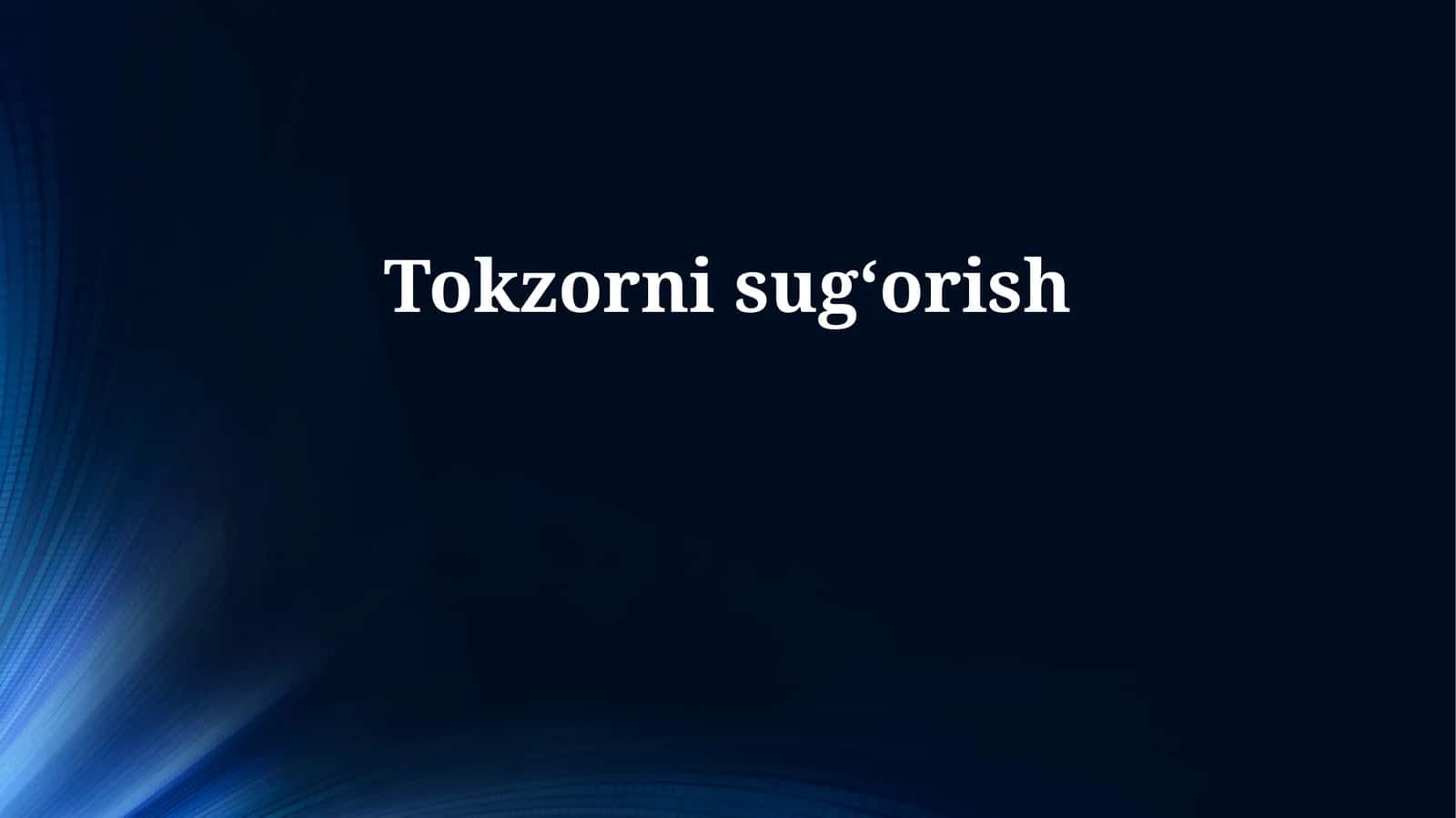 Tokzorni sugʻorish 1