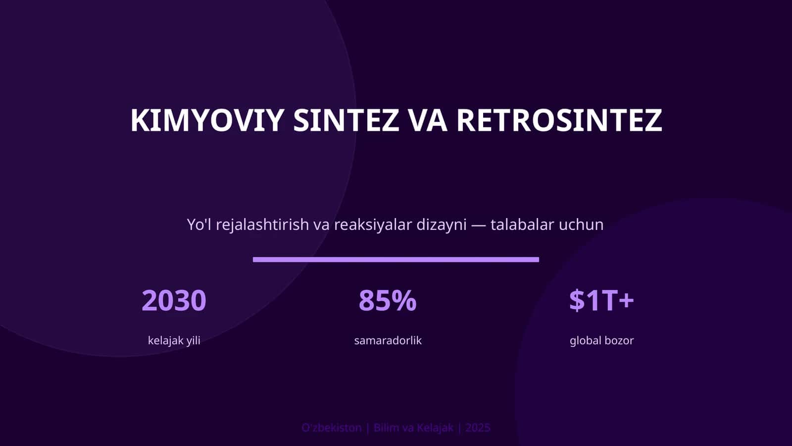 KIMYOVIY SINTEZ VA RETROSINTEZ 1