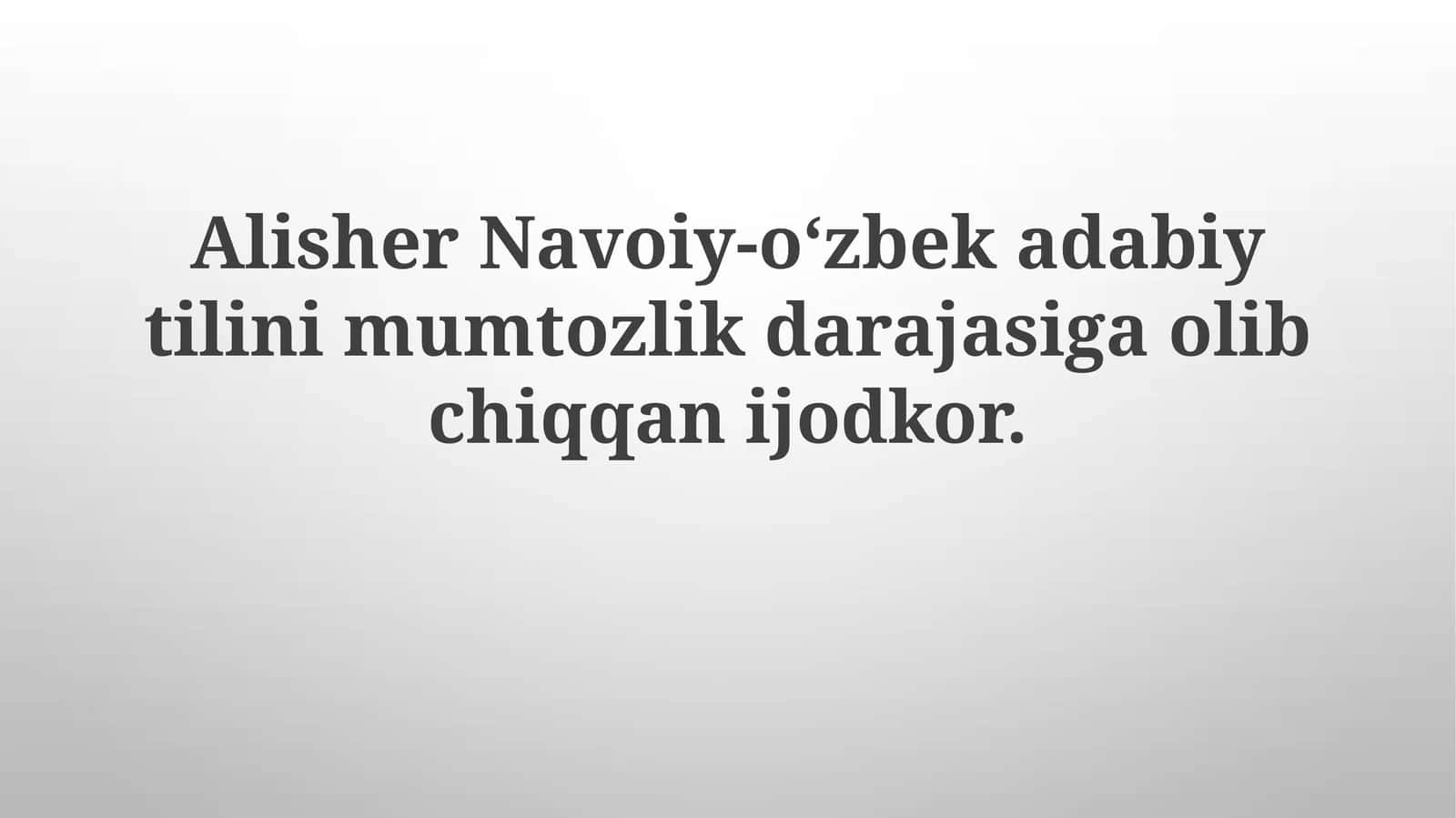Navoiy va Klassik Adabiy Tilning Me'yorlari 1