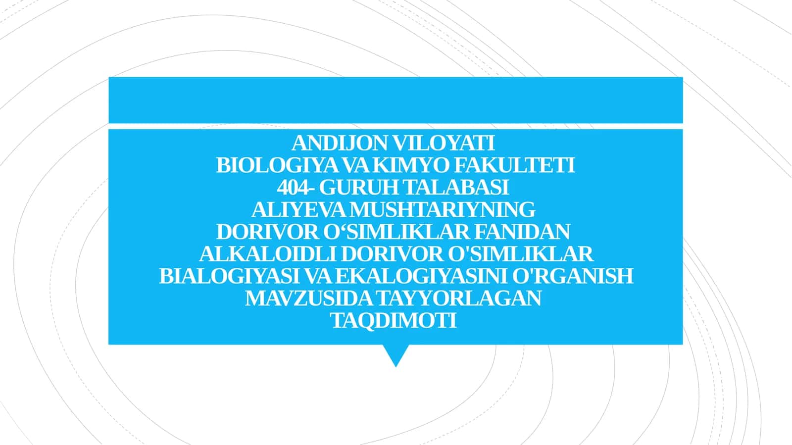 Alkaloidli Dori Vor O‘simliklarni O'rganish 1