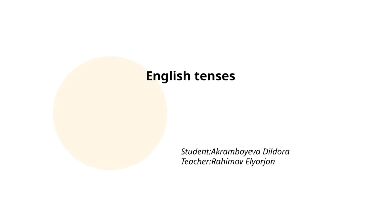 English tenses 1