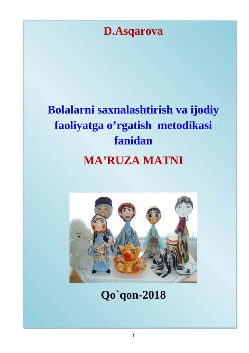 Maktabgacha Ta'lim Muassasasida Saxnalashtirish Faoliyati 1