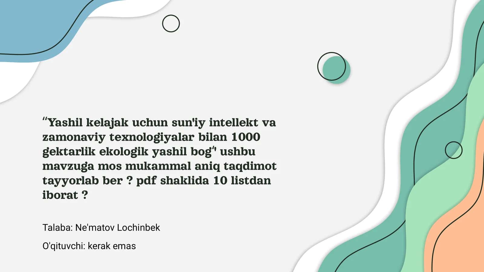 Yashil kelajak uchun sun'iy intellekt va zamonaviy texnologiyalar bilan 1000 gektarlik ekologik yashil bog‘ 1