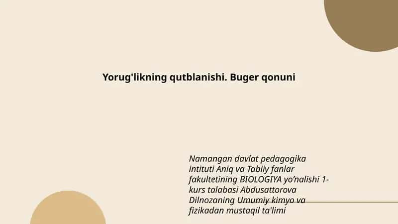 Umumiy kimyo va fizika 1
