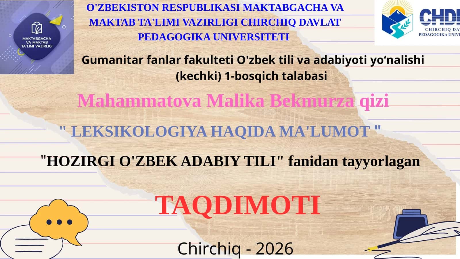 LEKSIKOLOGIYA HAQIDA MA'LUMOT 1