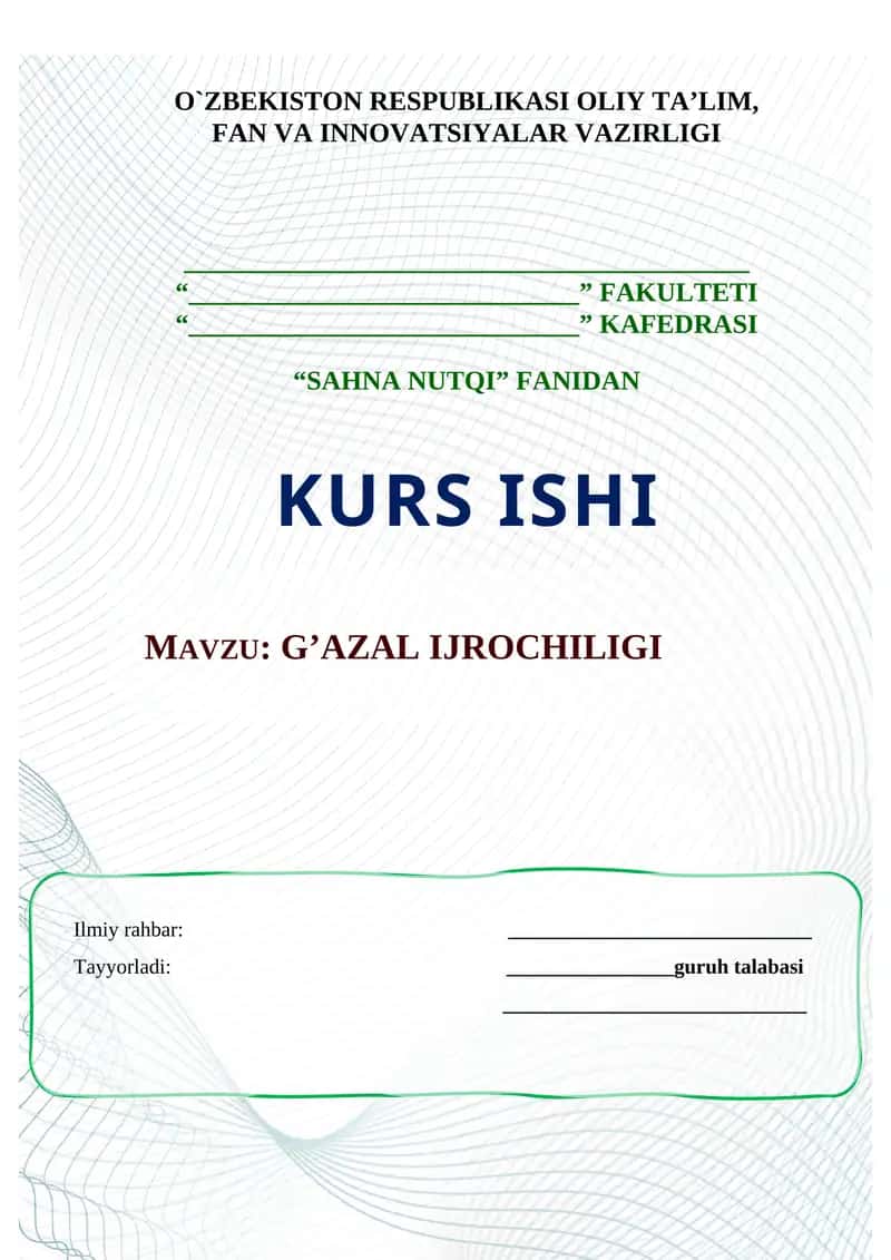 G’AZAL IJROCHILIGI 1