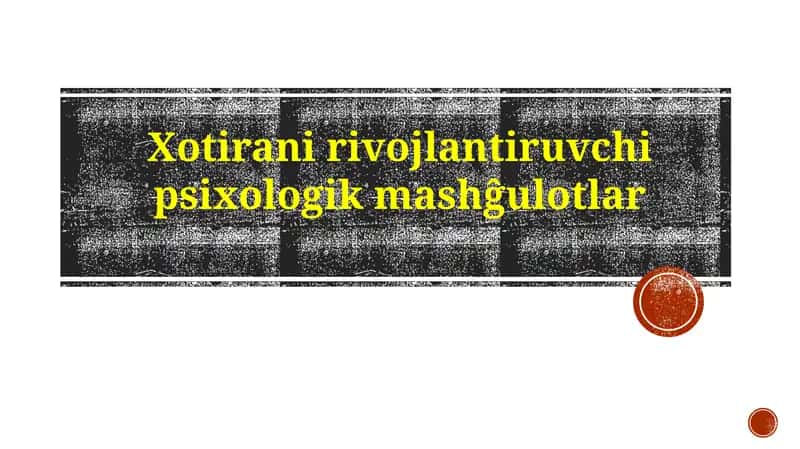 Xotira va diqqatni jamlash 1