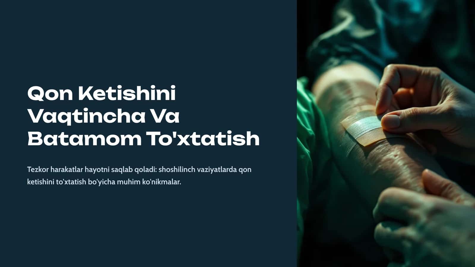 Qon Ketishini Vaqtincha Va Batamom To'xtatish 1
