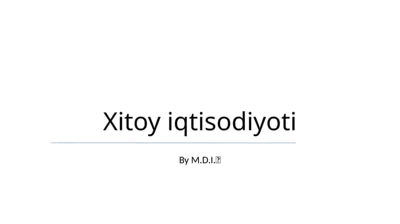 Xitoy iqtisodiyoti 1