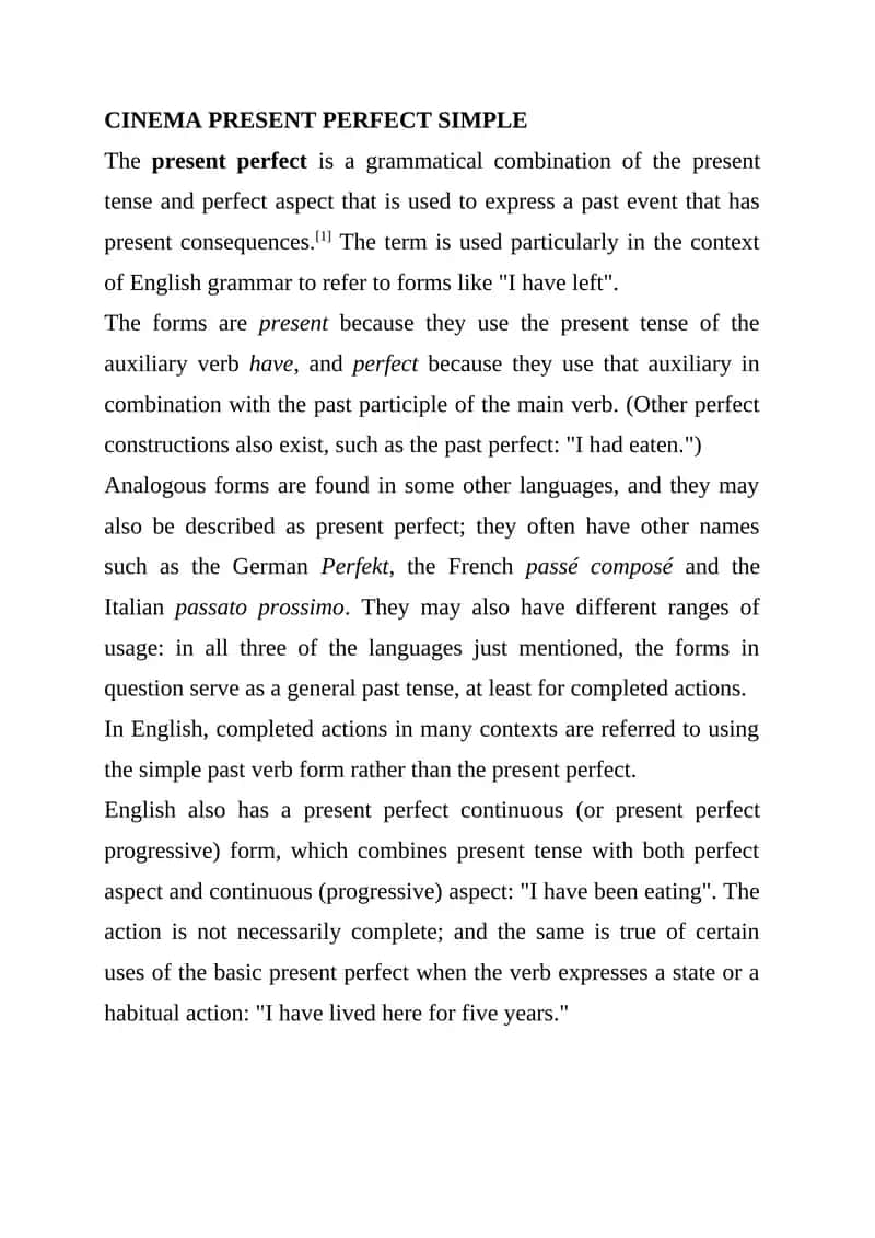 Present Perfect Simple 1