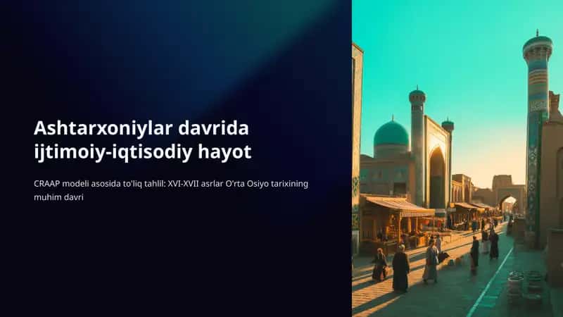 XVI-XVII asrlar O'rta Osiyo tarixi 1