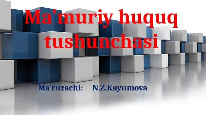 Ma’muriy huquq tushunchasi 1