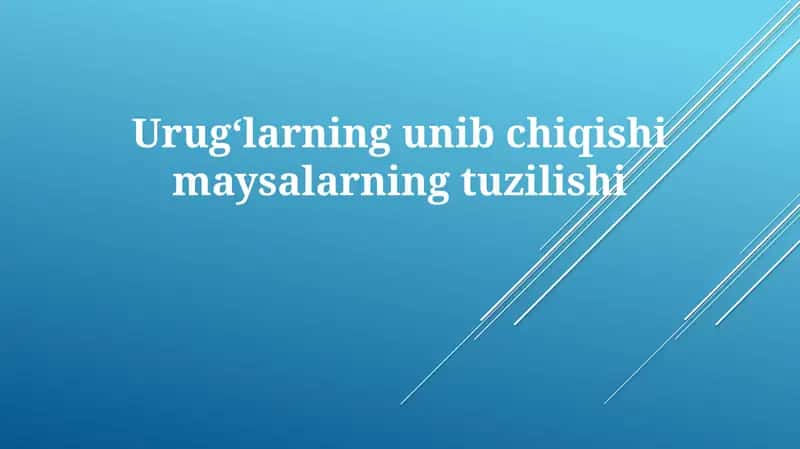 Urug' unib chiqishi 1