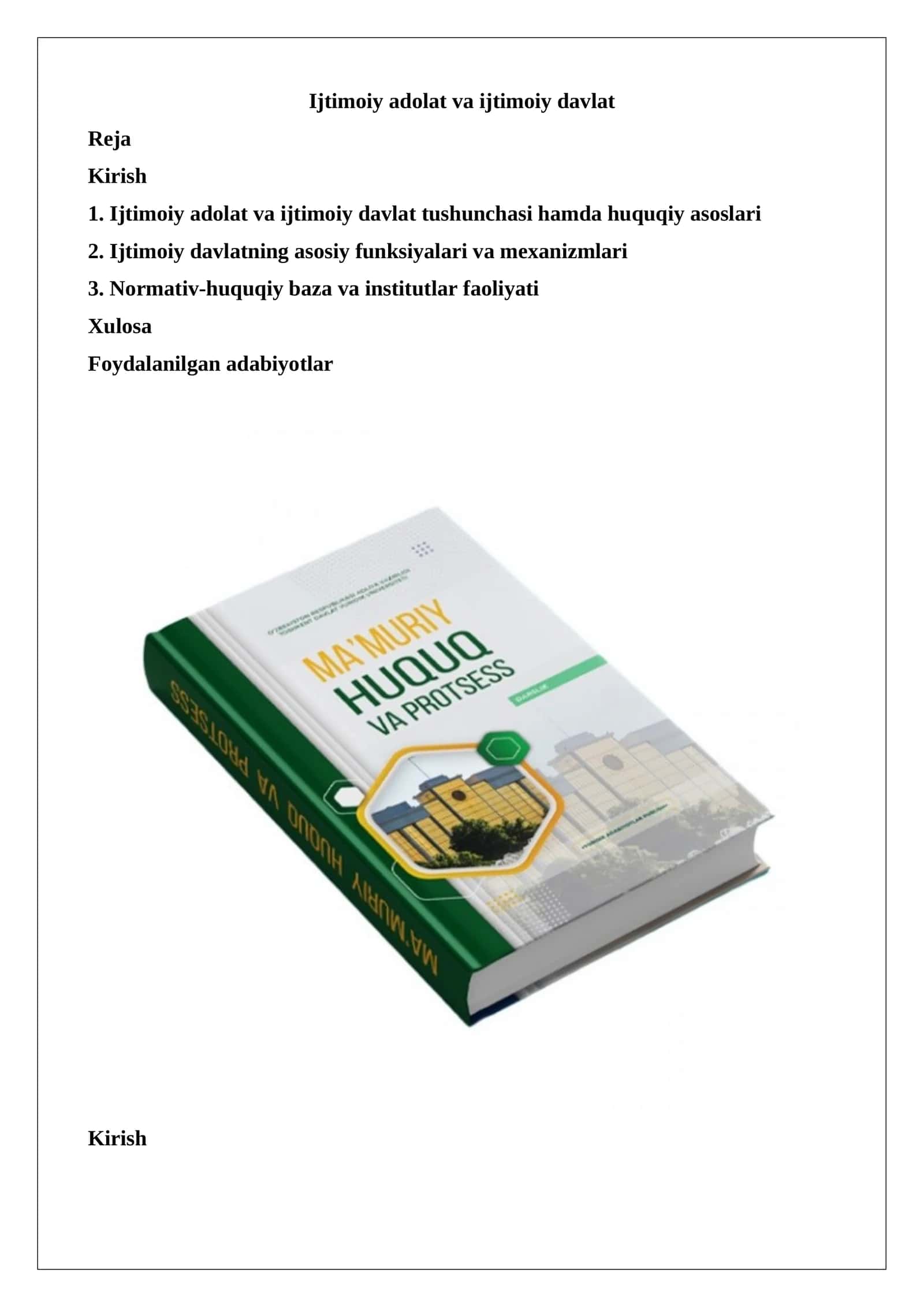 Ijtimoiy adolat va ijtimoiy davlat 1