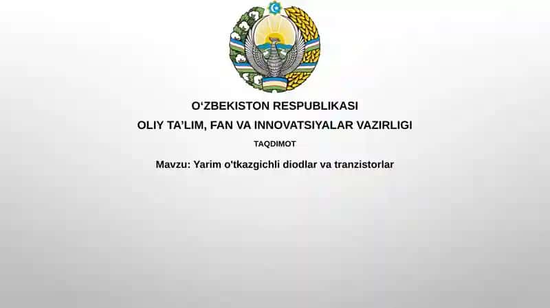 Yarimo'tkazgichli diodlar va tranzistorlar