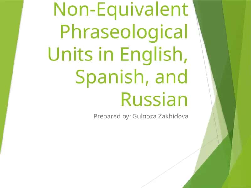 Non-Equivalent Phraseological Units Translation 1