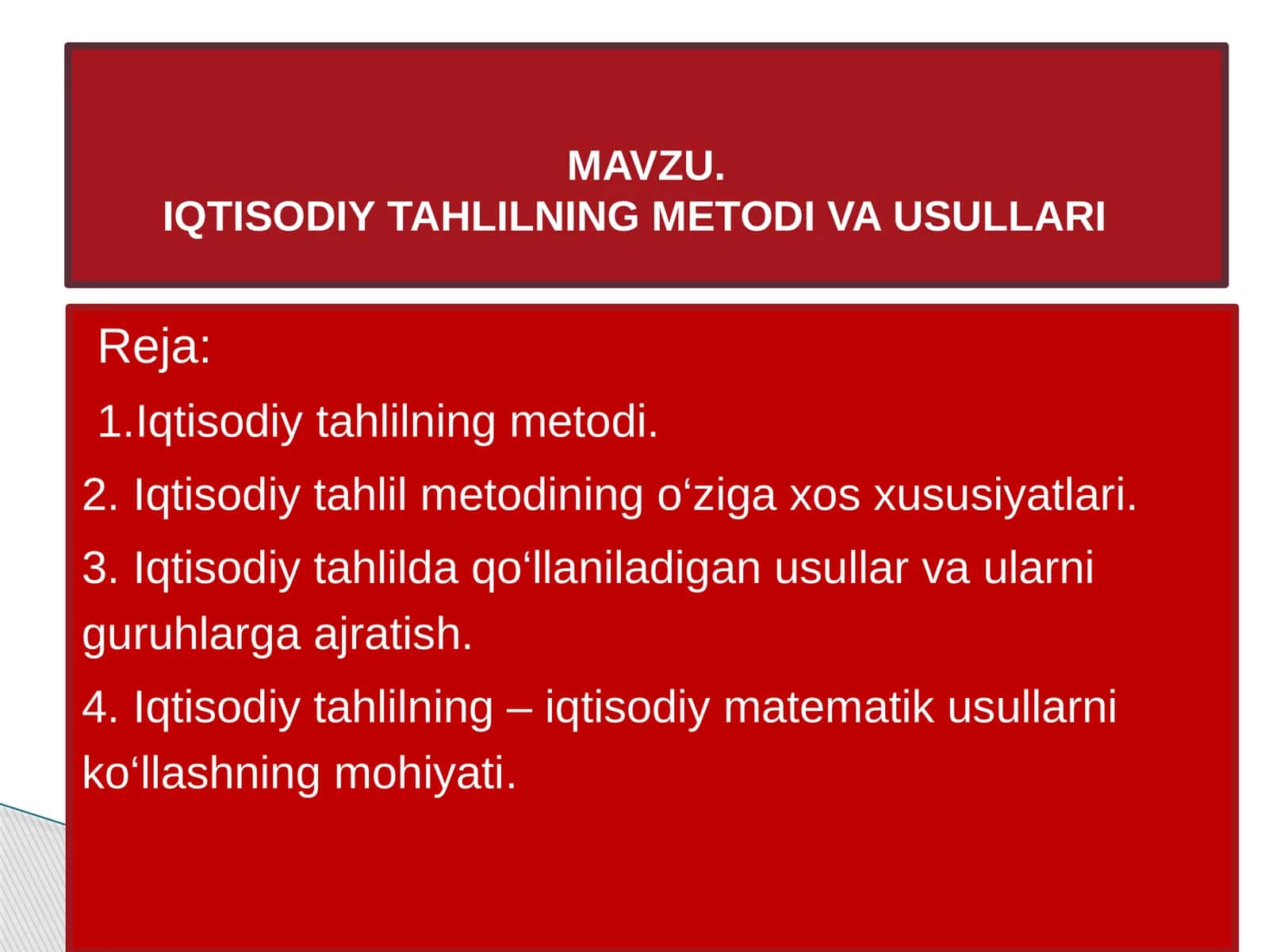 Iqtisodiy tahlilning metodi 1