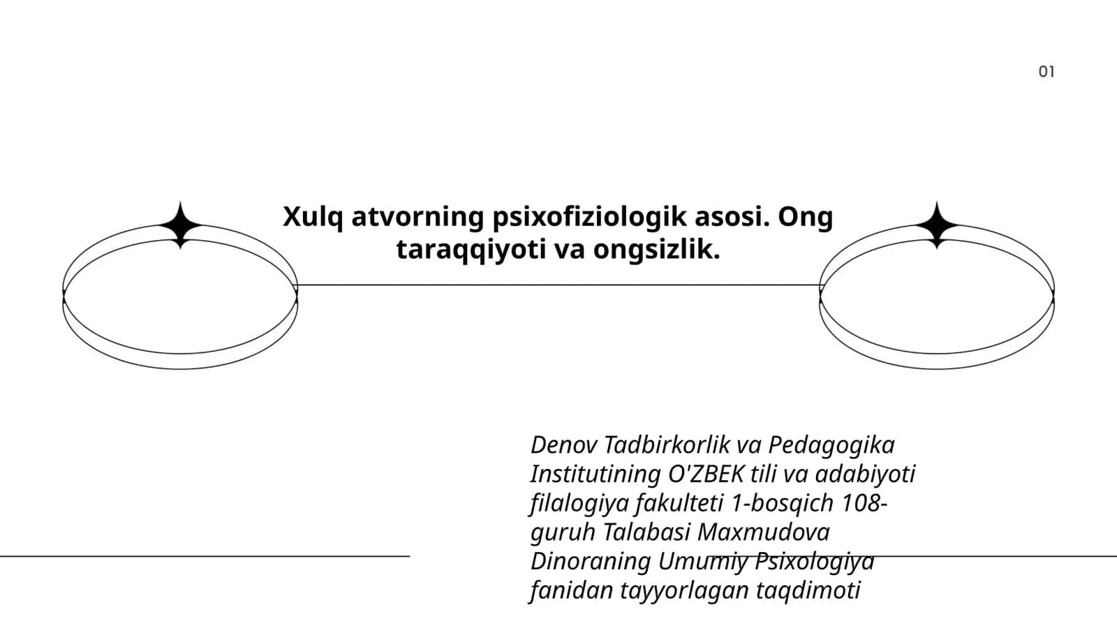 Umumiy Psixologiya fanidan tayyorlagan taqdimot 1