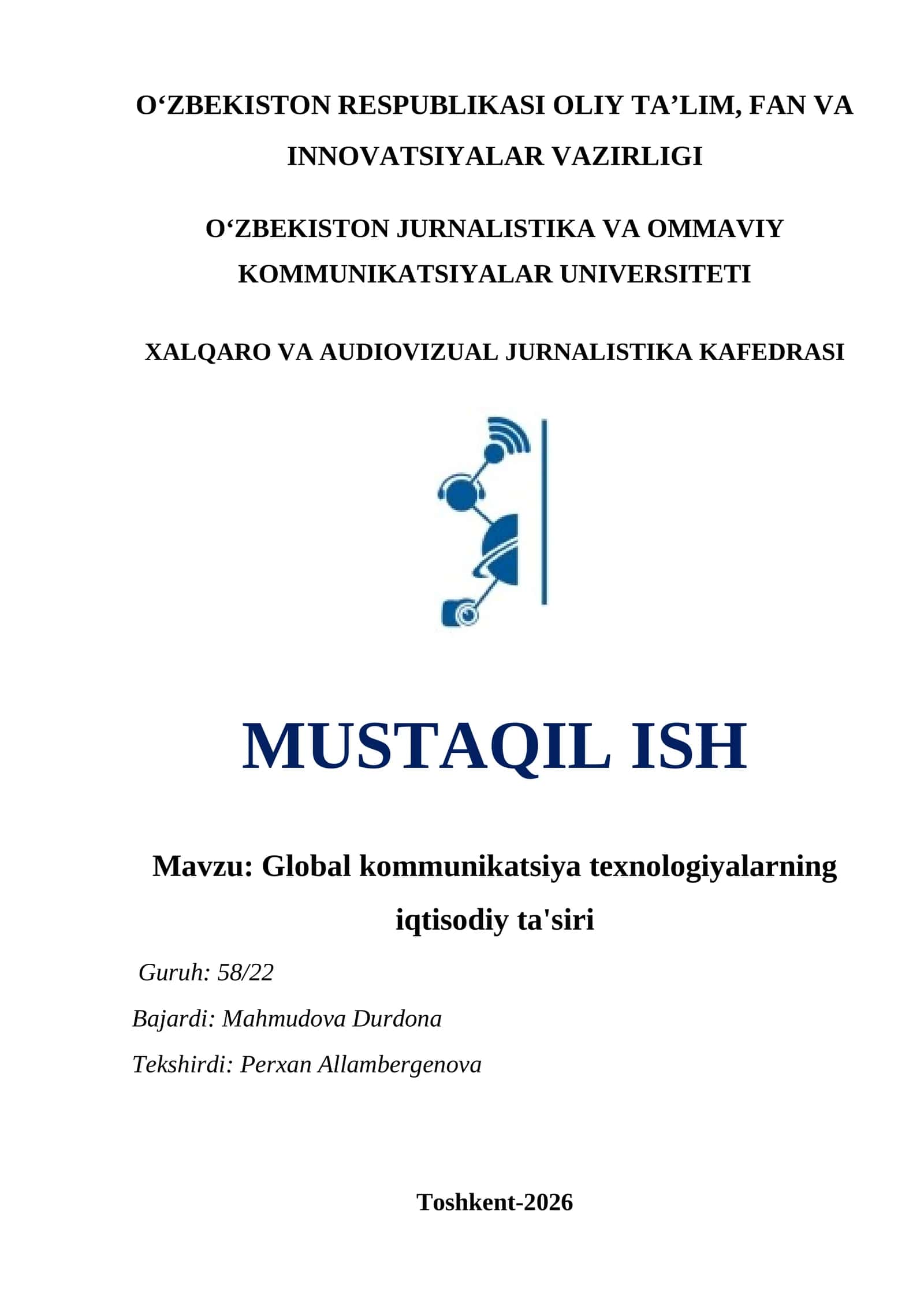 Global kommunikatsiya texnologiyalarning iqtisodiy ta'siri 1