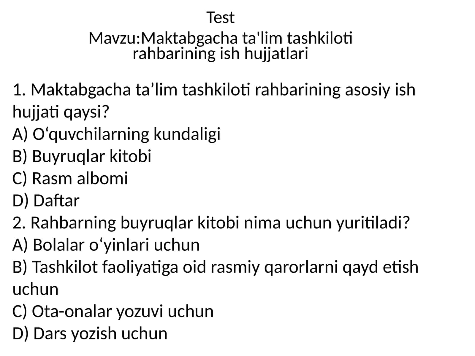 Maktabgachata'limtashkilotirahbariningishhujjatlari 1