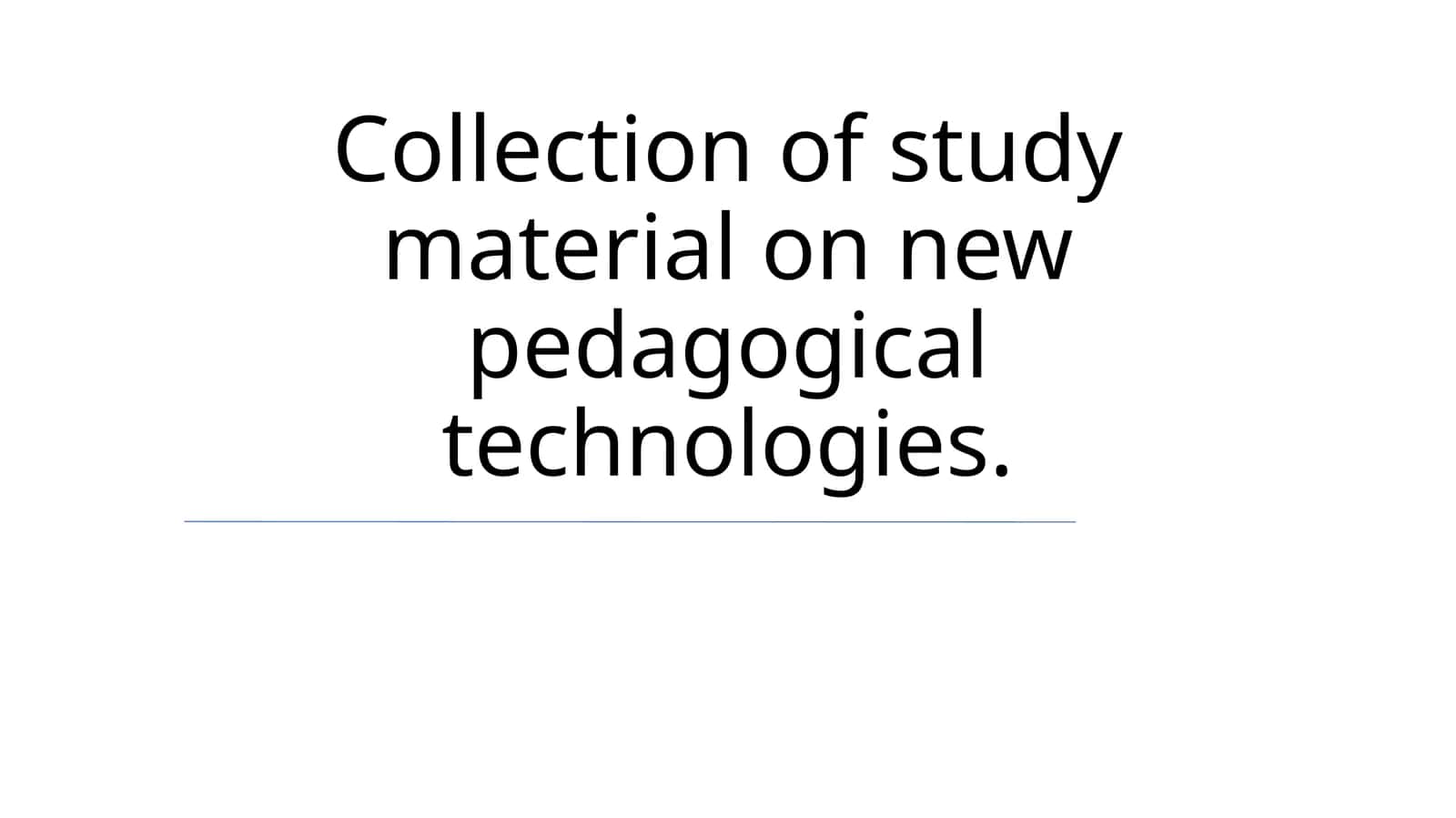 Yangi pedagogik texnologiyalar bo'yicha o'quv materiallari to'plami 1