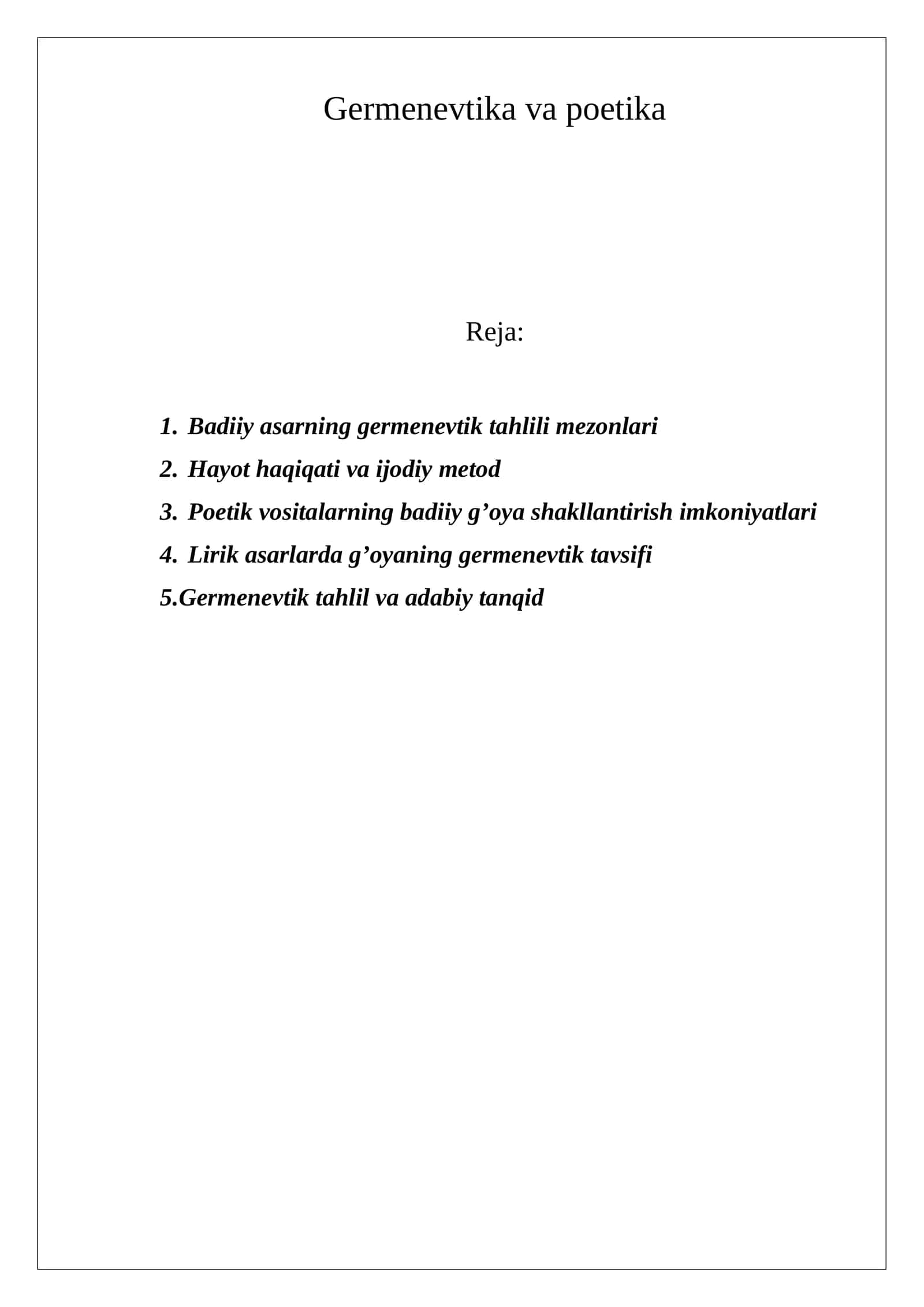 Germenevtika va poetika 1