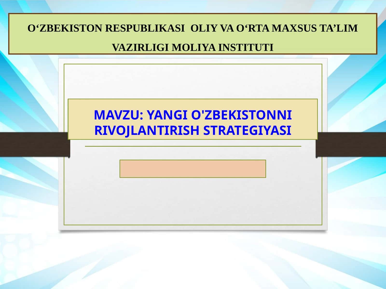 YANGI O'ZBEKISTONNI RIVOJLANTIRISH STRATEGIYASI 1