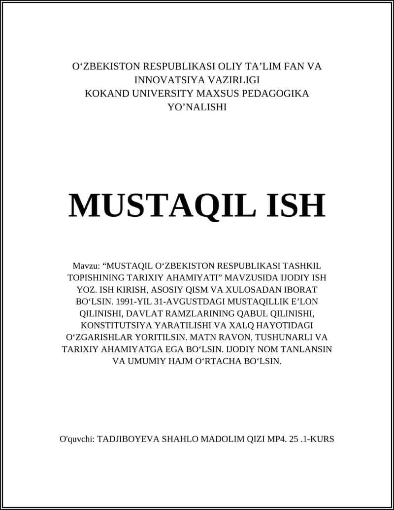 Erkinlik Tongi: 1991-yil 31-avgust Mustaqillik E'lonining Tarixiy Ahmiyati 1