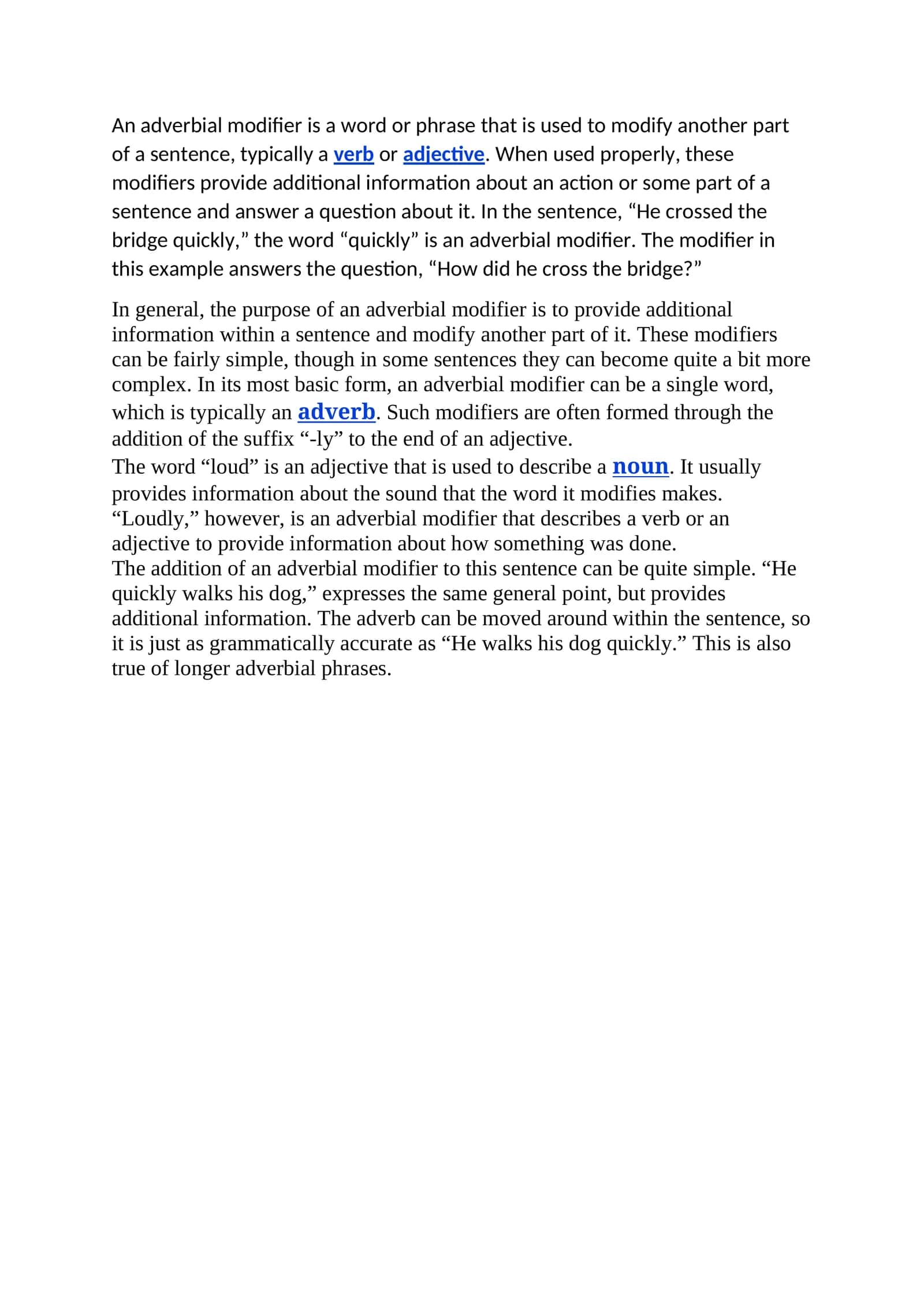 Adverbial Modifiers 1