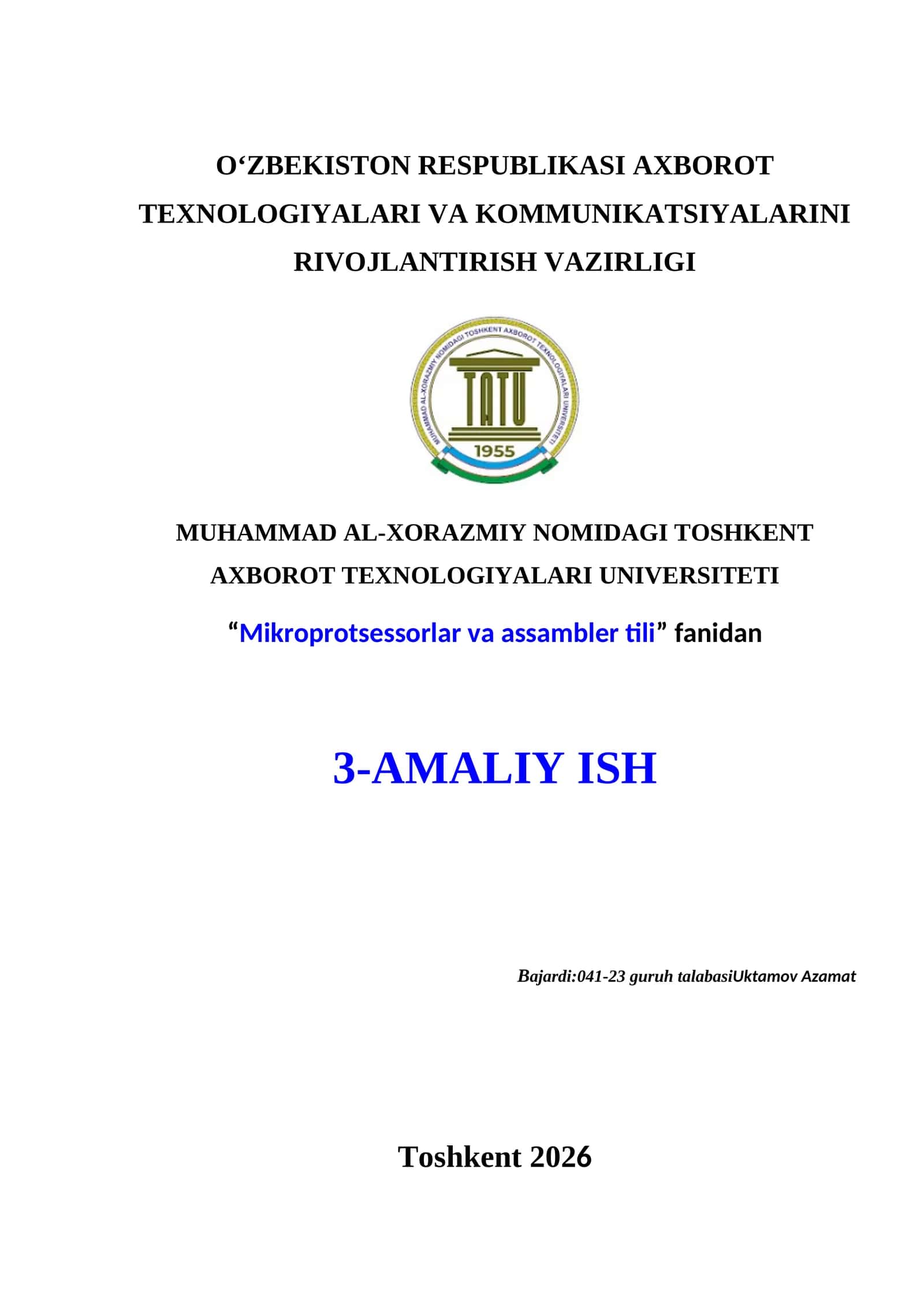 Massiv ma’lumotlarini qayta ishlash 1