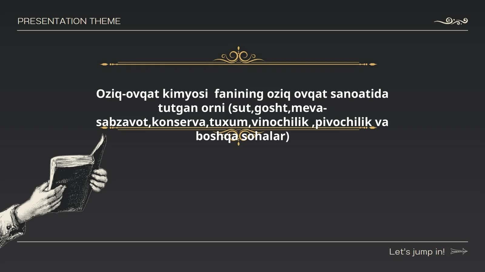 Oziq-ovqat kimyosi fanining oziq ovqat sanoatida tutgan orni 1