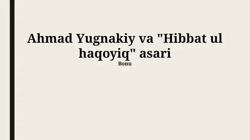 "Hibbat ul Haqoyiq" 1
