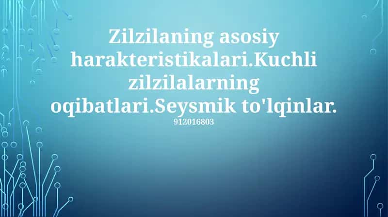 Yer silkinishi to'lqinlari 1