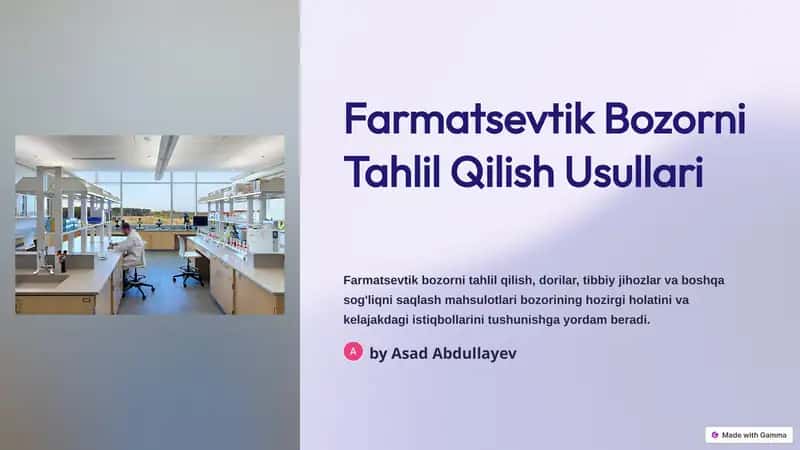Farmatsevtik Bozorni Tahlil Qilish Usullari 1