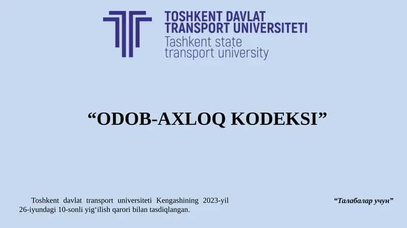 ODOB-AXLOQ KODEKSI 1