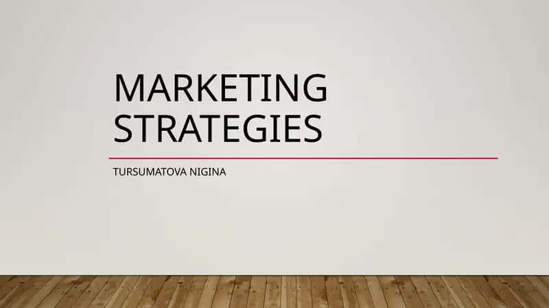 Marketing strategies 1