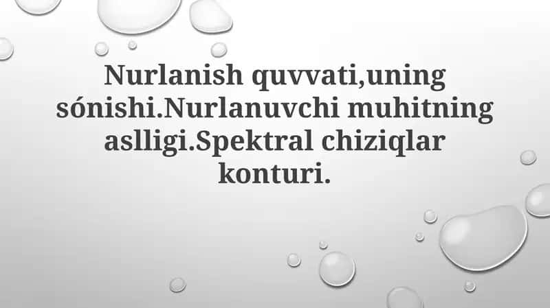 Nurlanish quvvati va uning so'nishi 1