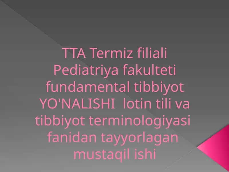 Zamonaviy tibbiyot texnologiyalari. Olmosh(ego-men, pro me –men uchun, per se-toza holda. 1
