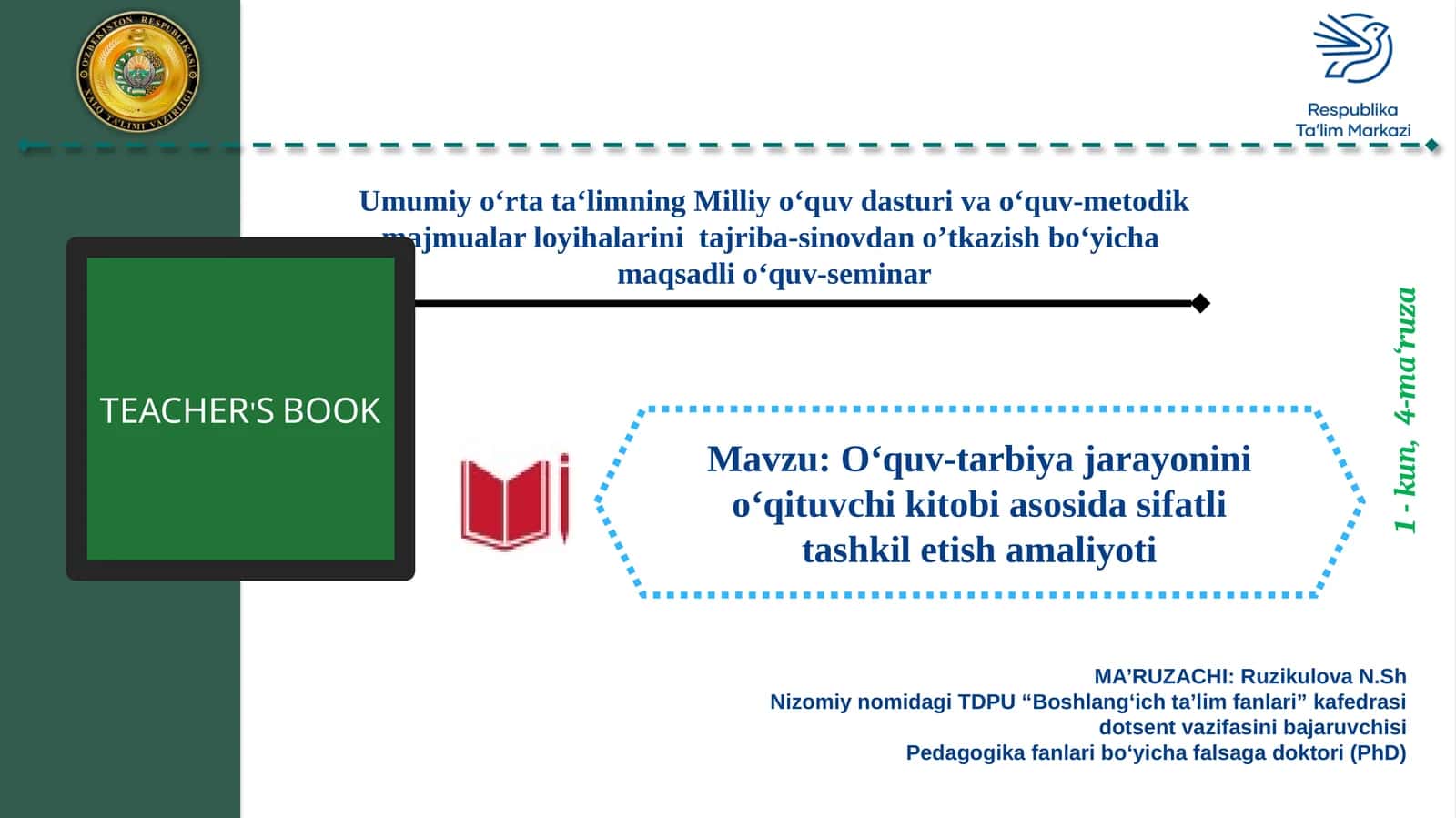 O‘quv-tarbiyajarayonini o‘qituvchi kitob 1