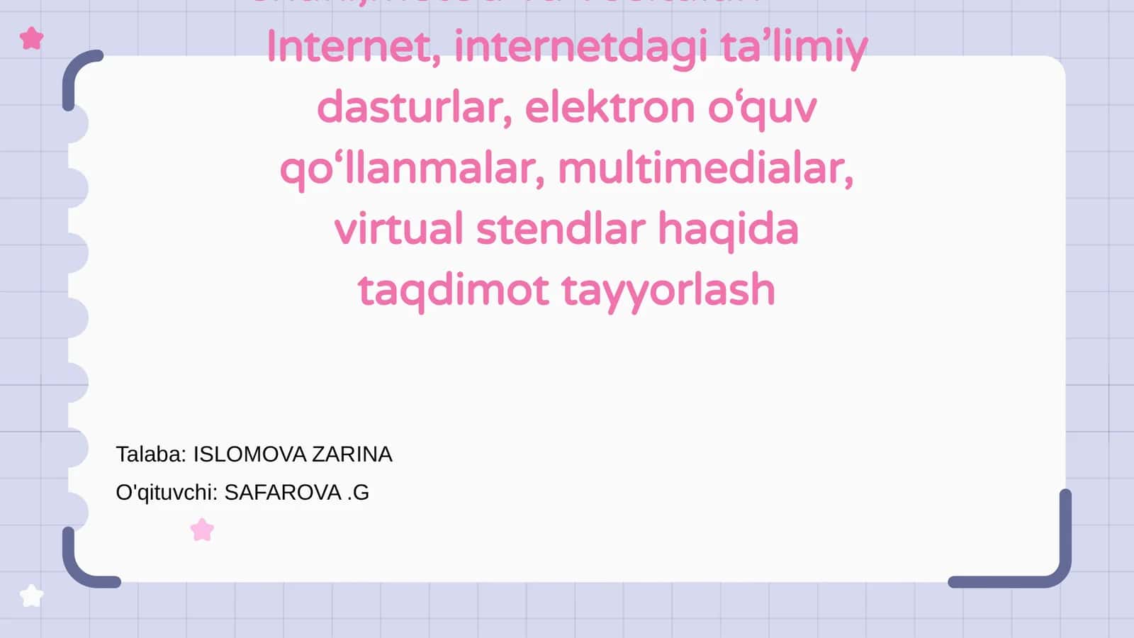 Ta’lim jarayonini tashkil etishning innovatsion shakl,metod va vositalari 1