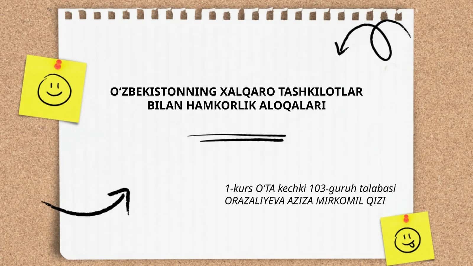 OʻZBEKISTONNING XALQARO TASHKILOTLAR BILAN HAMKORLIK ALOQALARI 1