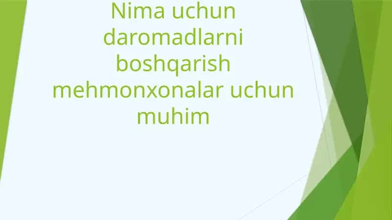 Nima uchun daromadlarni boshqarish mehmonxonalar uchun muhim 1