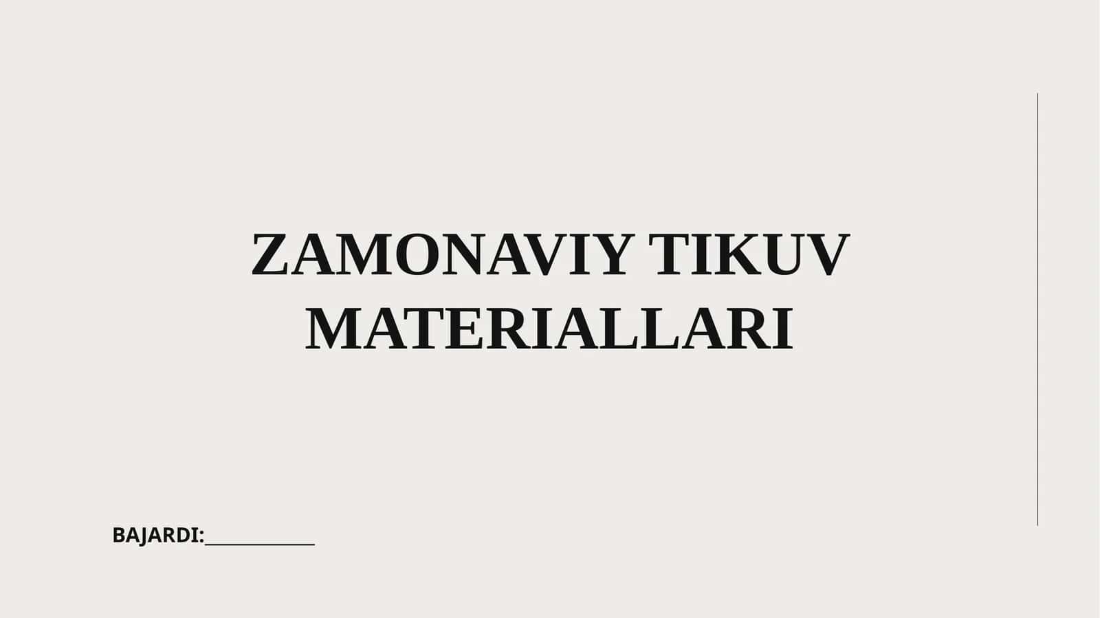 Zamonaviy Tikuv Materiallari 1