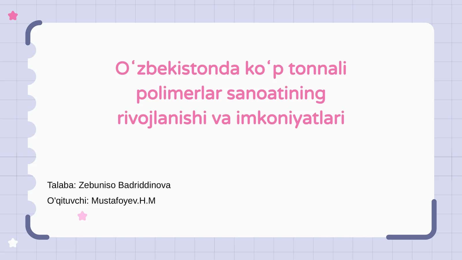 Oʻzbekistonda koʻp tonnali polimerlar sanoati 1