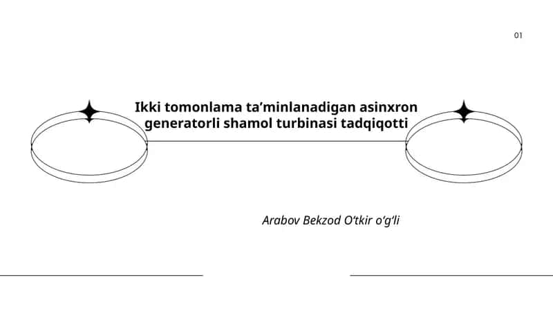 Ikki tomonlama taʼminlanadigan asinxron generatorli shamol turbinasi tadqiqotti 1
